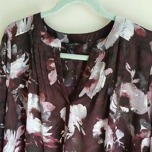 Simply Vera Plum Floral Blouse Sz PL